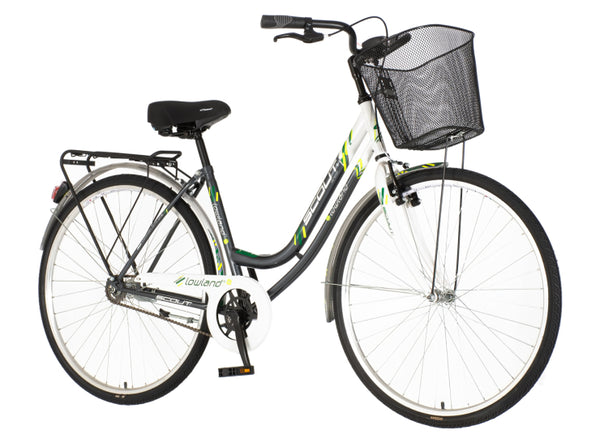 Bicikl city scout lowland 28" 18" v-brake  kontra favorit 155-178cm (s/m) sivo beli