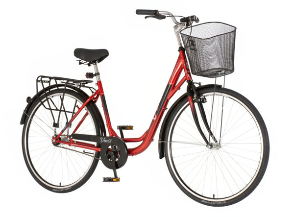 Bicikl city venssini diamante 28" 19" v-brake  kontra 167-192cm(l/xl) crveni