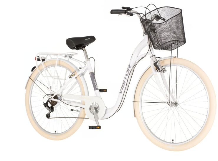 Bicikl fashion visitor elite 28" 20" v-brake  6 brzina 167-192cm (l/xl) beli