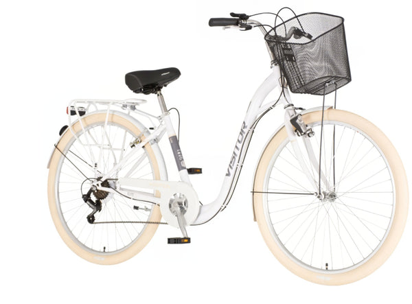 Bicikl fashion visitor elite 28" 20" v-brake  6 brzina 167-192cm (l/xl) beli