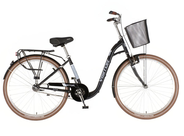 Bicikl fashion visitor elite 28" 20" v-brake kontra favorit 167-192cm (l/xl) crno sivi