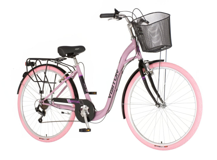Bicikl fashion visitor elite 28" 20" v-brake  6 brzina 167-192cm (l/xl) roze