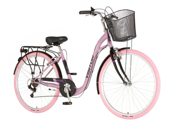 Bicikl fashion visitor elite 28" 20" v-brake  6 brzina 167-192cm (l/xl) roze