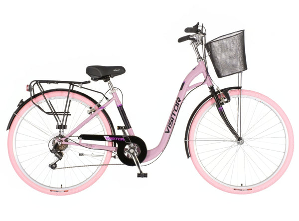 Bicikl fashion visitor elite 28" 20" v-brake  6 brzina 167-192cm (l/xl) roze