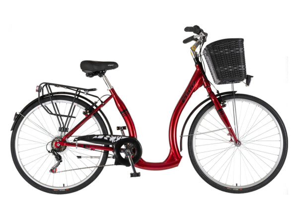 Bicikl city visitor vintage 28" alu 18" v-brake  6 brzina 167-192cm (l/xl) crveni