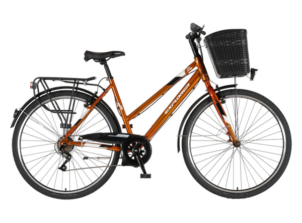 Bicikl tour explorer axys lady 28" alu 19" v-brake  6 brzina 155-178cm (s/m) narandžasti perla