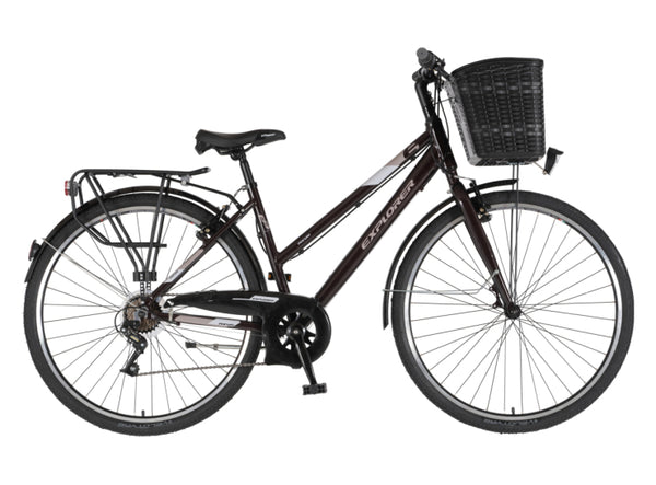 Bicikl tour explorer axys lady 28" alu 18" v-brake  6 brzina 155-178cm (s/m) braon crni