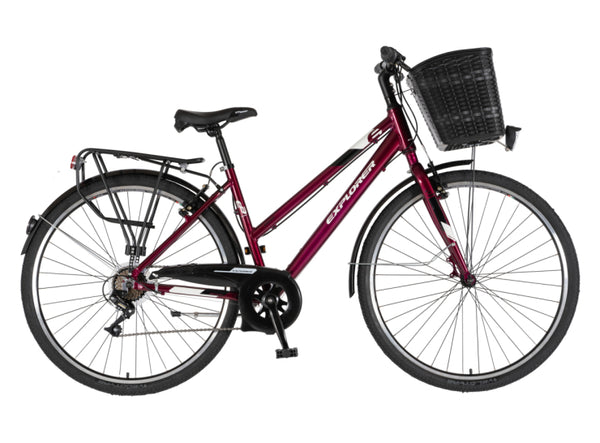Bicikl tour explorer axys lady 28" alu 18" v-brake  6 brzina 155-178cm (s/m) bordo perla uv sjaj