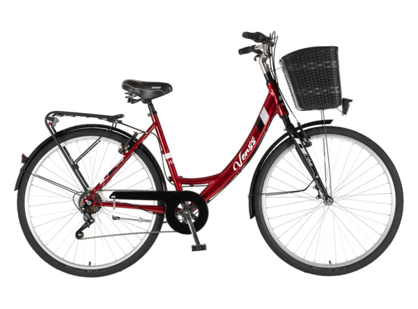 Bicikl city venssini nexa city 28" alu 19" v-brake  6 brzina 155-178cm (s/m) crveni