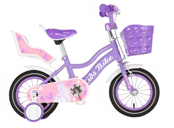 Bicikl x-kids princess flower 12" celik 9"v-brake 1 brzina  95-115cm (12") ljubicasti