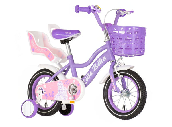 Bicikl x-kids princess flower 12" celik 9"v-brake 1 brzina  95-115cm (12") ljubicasti