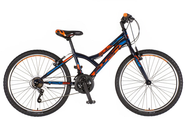 Bicikl junior 24 explorer spy 24" 13" v-brake  18 brzina 132-155cm (xs) crno narandžasti