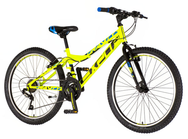 Bicikl junior 24 explorer magnito 24" 13"  v-brake  18 brzina 142-165cm (s) neon žuti