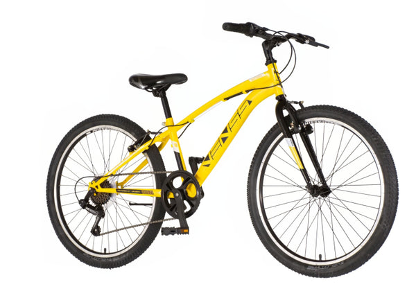 Bicikl junior 24 venssini arcadia 24" 12" v-brake  6 brzina 132-155cm (xs) žuti
