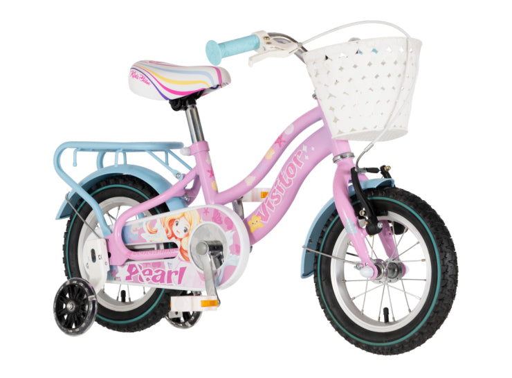 Bicikl kids visitor pearl 12" 8" v-brake  kontra 95-115cm (12") roze