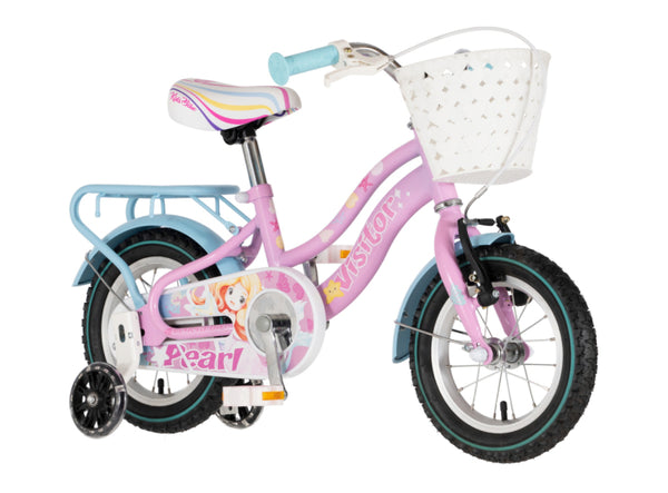 Bicikl kids visitor pearl 12" 8" v-brake  kontra 95-115cm (12") roze
