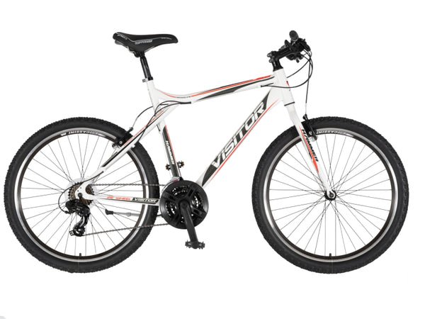 Bicikl mtb visitor hammer 26" 22" v-brake   21 brzina 175-193cm (xl) belo crveni sjaj uv