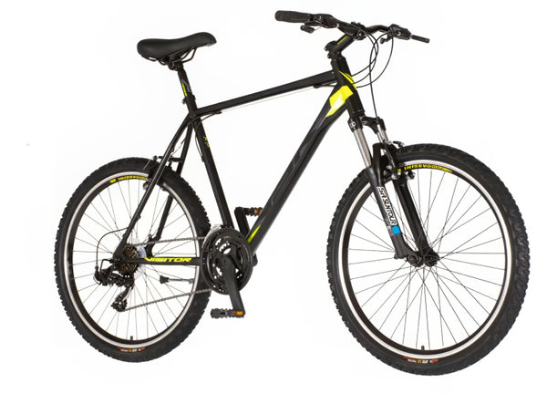 Bicikl mtb visitor master 26" am santur 22" v-brake  21 brzina 175-193cm (xl) crno žuti