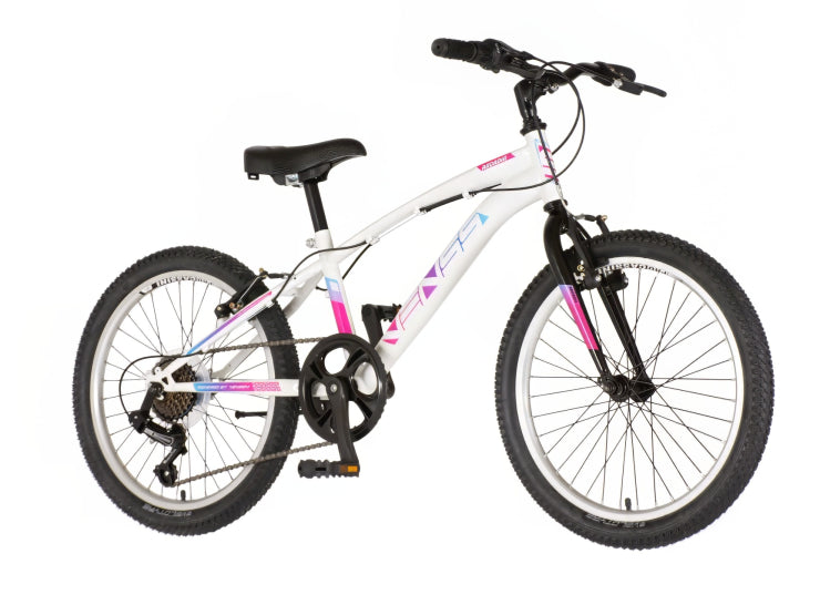 Bicikl junior 20 venssini arcadia 20" 11" v-brake  6 brzina 120-142cm (xxs) belo roze