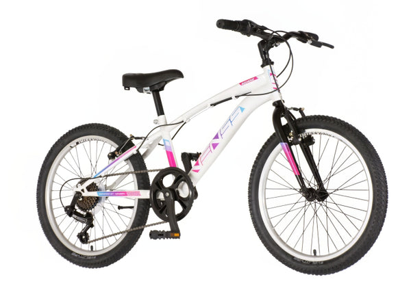 Bicikl junior 20 venssini arcadia 20" 11" v-brake  6 brzina 120-142cm (xxs) belo roze