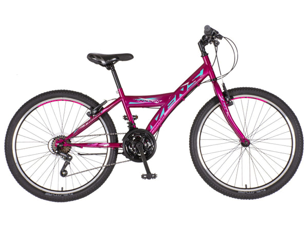 Bicikl junior 24 venssini parma 24" 13" v-brake 18 brzina 132-155cm(xs) ljubičasti uv sjaj perla