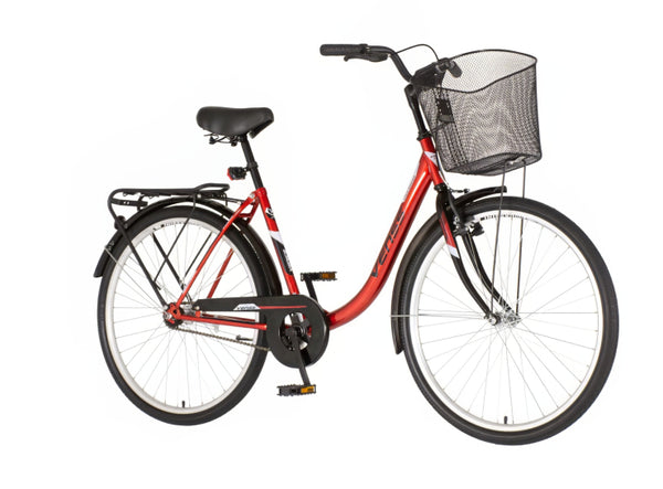 Bicikl city venssini venecija 26" 17" v-brake  kontra 155-178cm (s/m) crveni