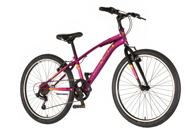 Bicikl junior 24 venssini arcadia 24" 12" v-brake 6 brzina 132-155cm (xs) bordo perla uv sjaj