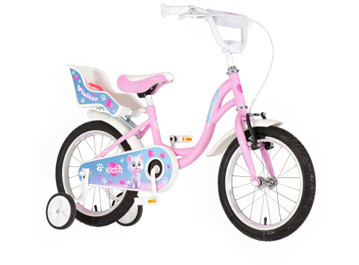 Bicikl kids visitor kitty 16" 9" v-brake  kontra 105-125cm (16") roze