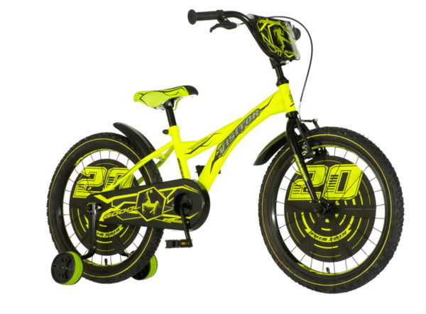 Bicikl kids visitor player 20" 10" v-brake  kontra 115-135cm (20") neon žuti uv