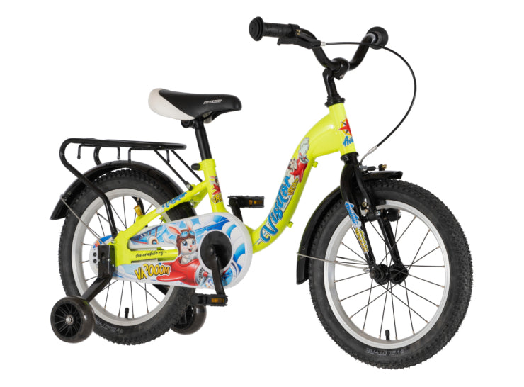 Bicikl kids visitor aviator 16" 9" v-brake  kontra 105-125cm (16") neon žuti