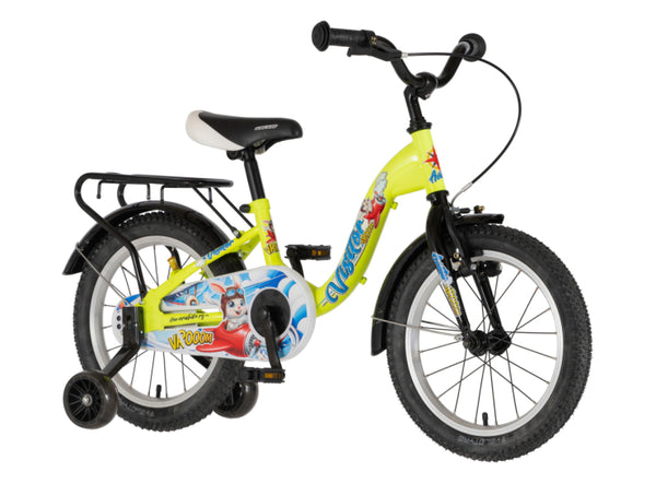 Bicikl kids visitor aviator 16" 9" v-brake  kontra 105-125cm (16") neon žuti