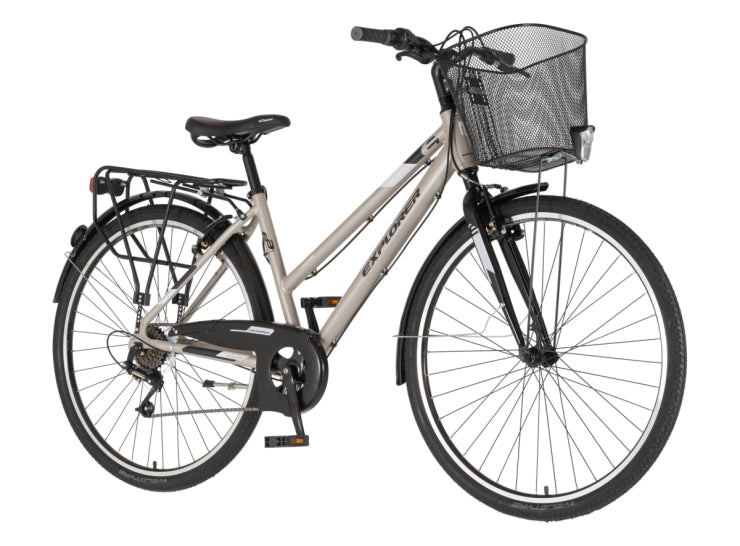 Bicikl tour explorer axys lady 28" alu 17" v-brake  6 brzina 155-178cm (s/m) sivi