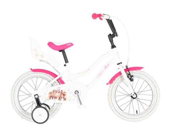Bicikl kids visitor dog 16" 9" v-brake  kontra 105-125cm (16") belo roze perla