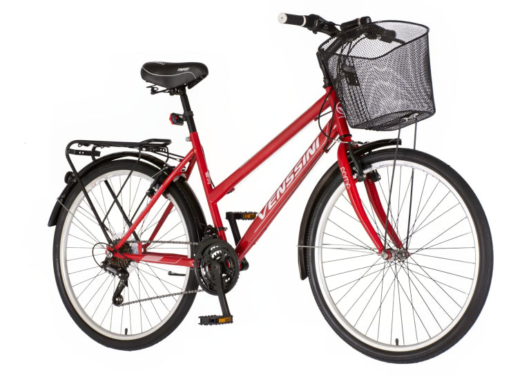 Bicikl city venssini roma 26" 18" v-brake  18 brzina 155-178cm (s/m) crveni   i