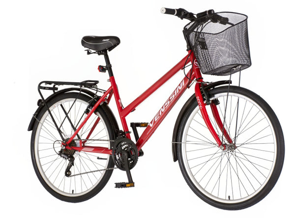 Bicikl city venssini roma 26" 18" v-brake  18 brzina 155-178cm (s/m) crveni   i
