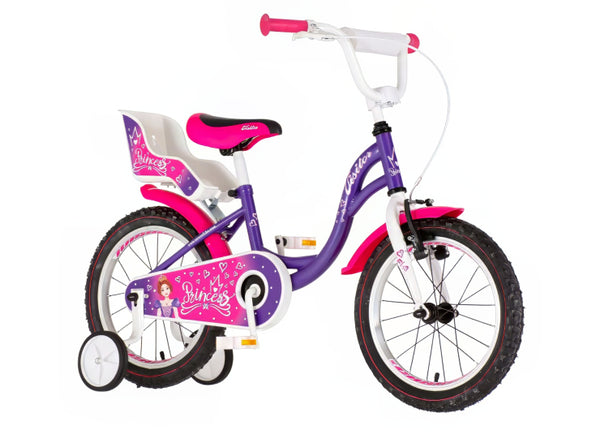 Bicikl kids visitor princess 16" 9" v-brake kontra 105-125cm (16") ljubičasti perla