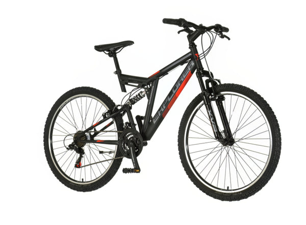 Bicikl fullsusp explorer thunder 26" 15" v-brake   21 brzina 158-175cm (m) crno crveni