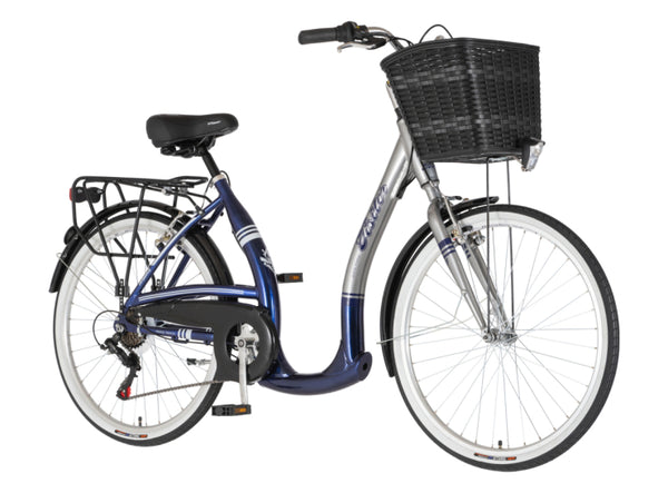 Bicikl city visitor vintage 26" alu 18" v-brake  6 brzina 155-178cm (s/m) plavo srebrni perla uv