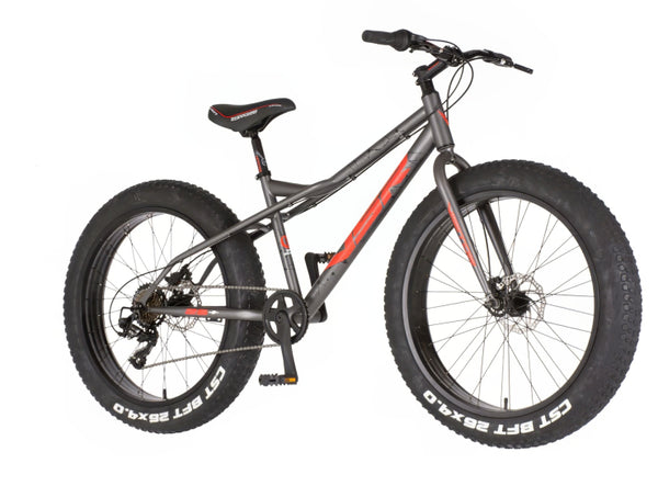 Bicikl fatbike visitor fat bike 26" 16" prednji i zadnji disk 7 brzina 158-175cm (m) sivo crveni