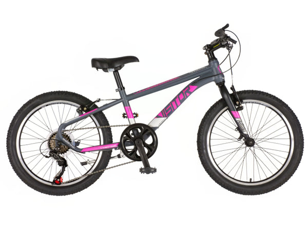 Bicikl junior 20 visitor radiance 20" 11" v-brake  6 brzina 120-142cm (xxs) sivi