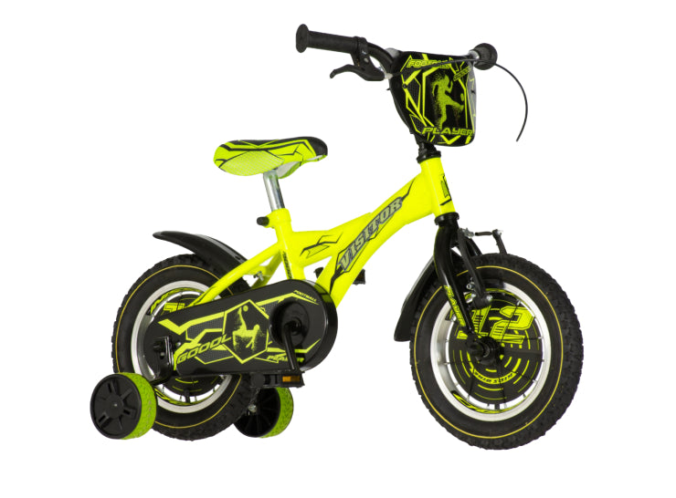 Bicikl kids visitor player 12" 7" v-brake  kontra 95-115cm (12") neon žuti uv