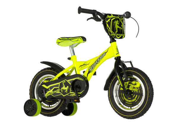 Bicikl kids visitor player 12" 7" v-brake  kontra 95-115cm (12") neon žuti uv