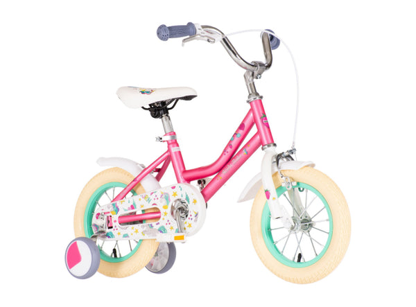 Bicikl x-kids unicorn 12" celik 7"  v-brake 1 brzina  95-115cm (12") roze