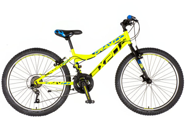Bicikl junior 24 explorer magnito 24" 13"  v-brake  18 brzina 142-165cm (s) neon žuti