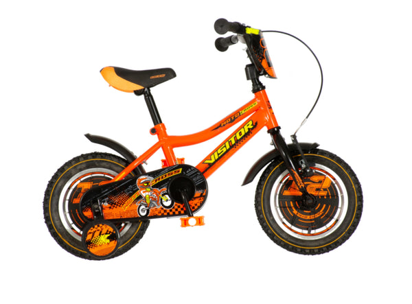 Bicikl kids visitor motocross 12" 8" v-brake  kontra 95-115cm (12") neon narandžasti uv