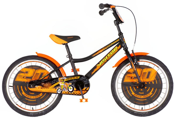 Bicikl kids visitor motocross 20" 10" v-brake  kontra 115-135cm (20") crno narandžasti polu mat