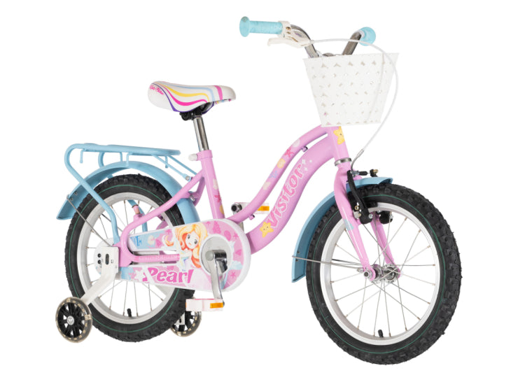 Bicikl kids visitor pearl 16" 9" v-brake  kontra 105-125cm (16") roze