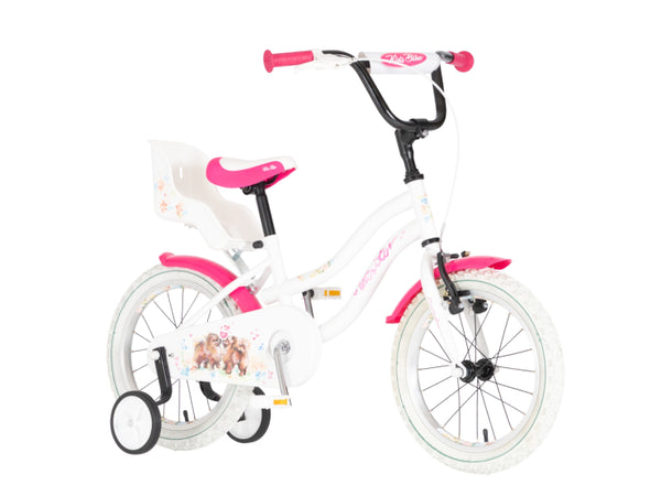 Bicikl kids visitor dog 16" 9" v-brake  kontra 105-125cm (16") belo roze perla