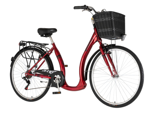 Bicikl city visitor vintage 28" alu 18" v-brake  6 brzina 167-192cm (l/xl) crveni