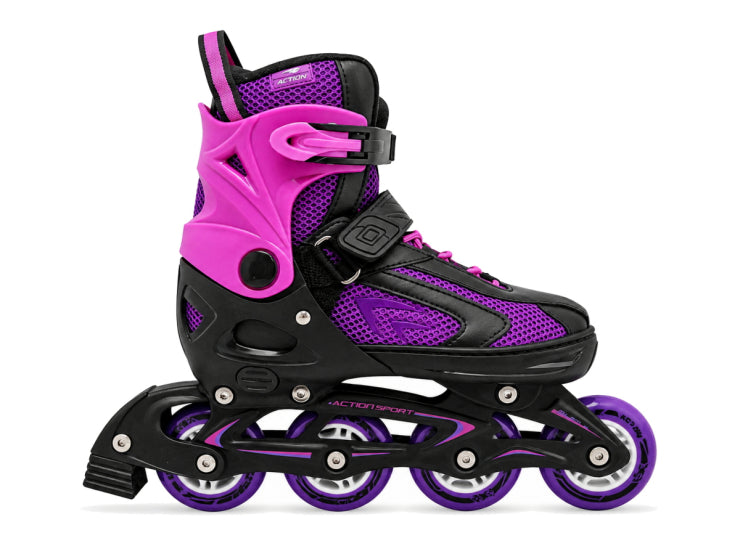 Roler m (37-40) crno rozo ljubičasti alu abec-5 pu točkići